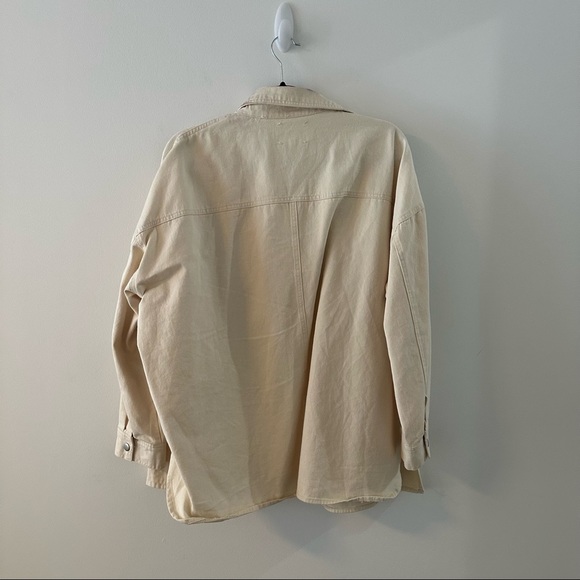 Cream Denim Button Up Shirt size S/M - Picture 5 of 5